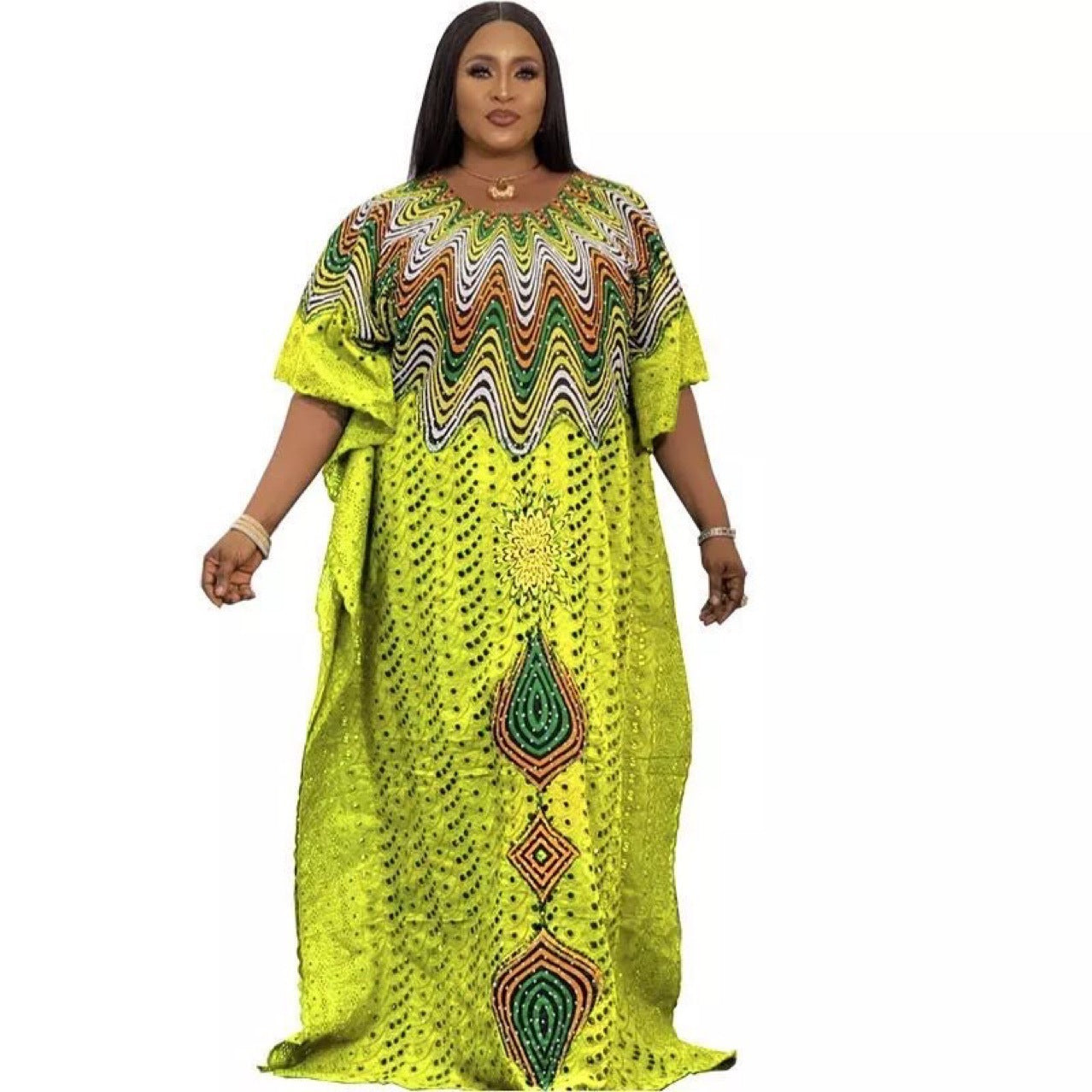 Habit :Robe en coton brodée ajourée pour femme