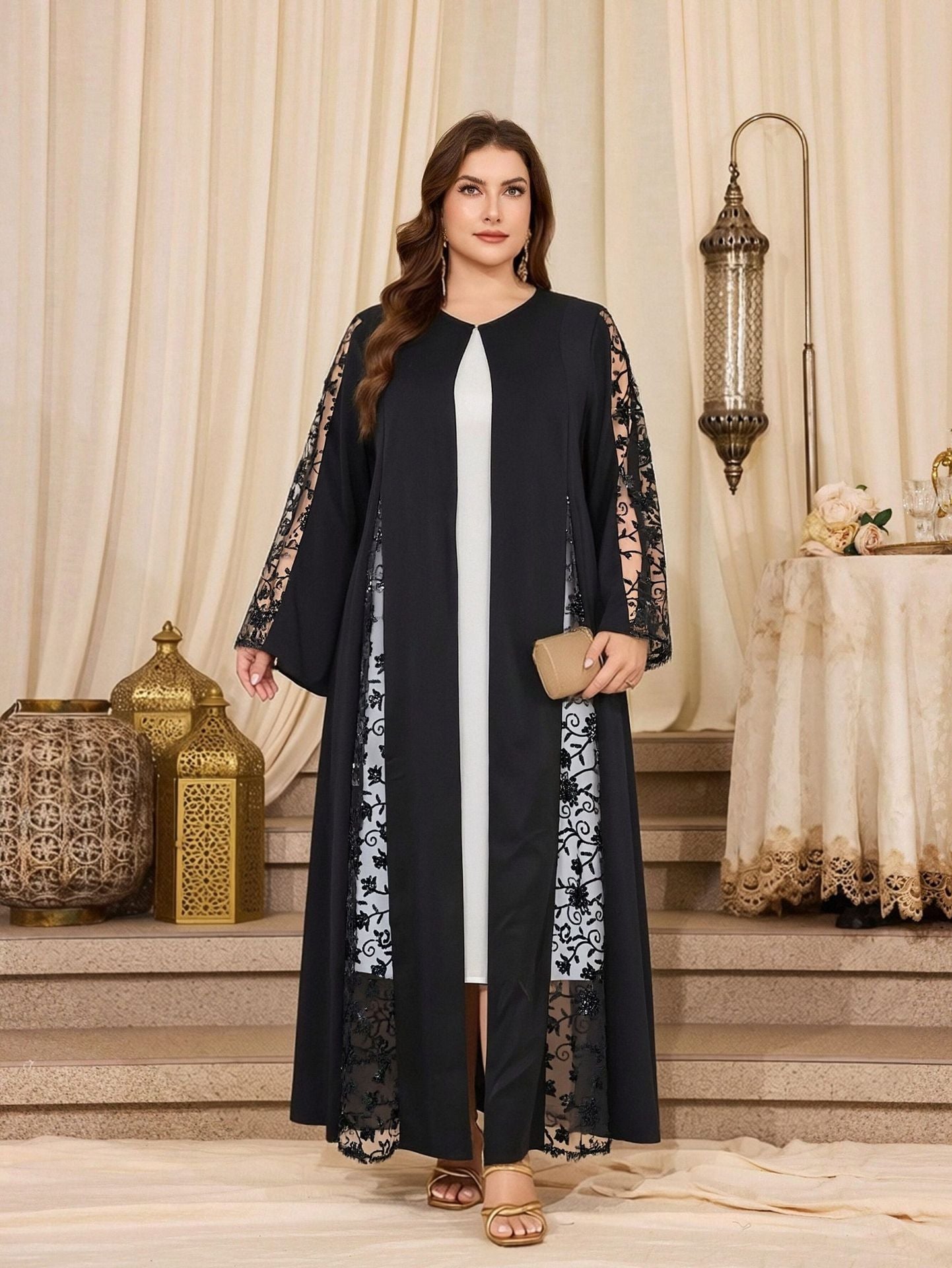 Robe de dame perlée