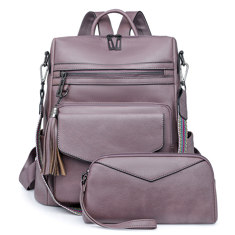 Sac à dos frangé bicolore