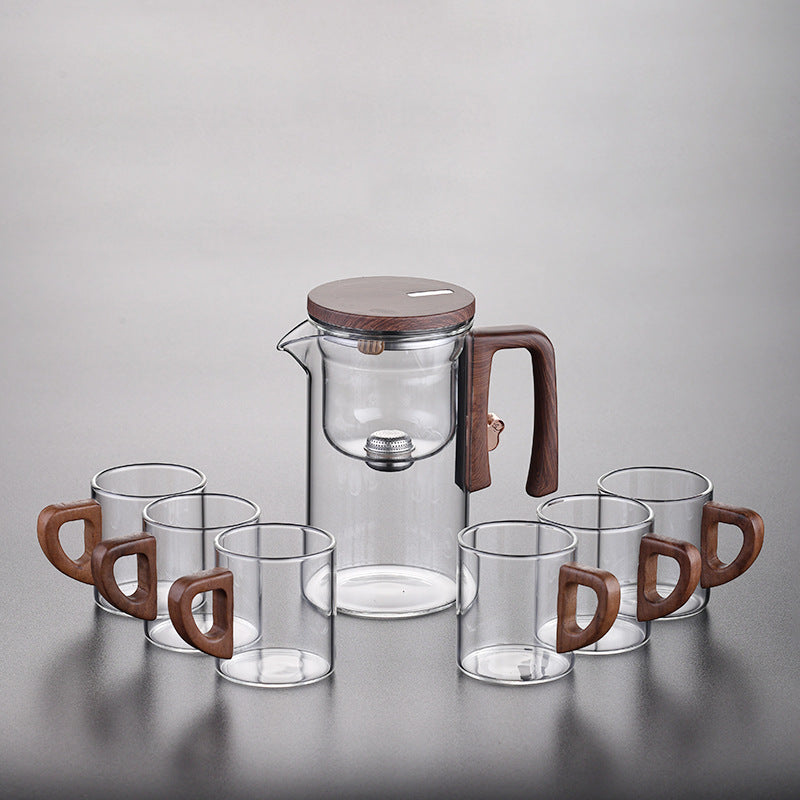 Théière en verre à séparation magnétique