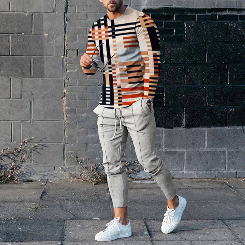 Ensemble pull et pantalon de survêtement décontracté pour homme, imprimé 3D