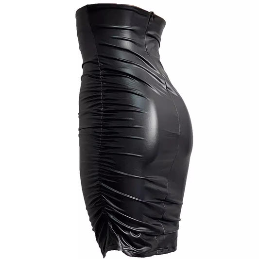 Jupe moulante en similicuir pour femme