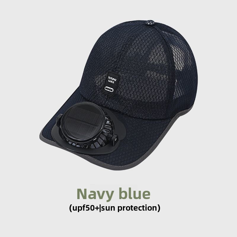 Casquette de baseball à ventilateur solaire avec maille respirante