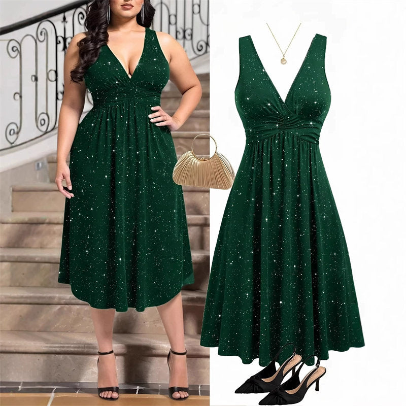 Robe Débardeur Tricotée Plissée à Taille Élégante pour Femme