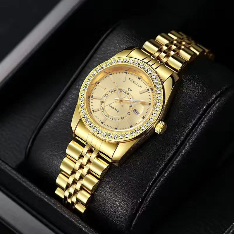Montre pour femme à quartz avec calendrier et fonction lumineuse