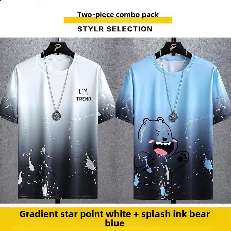 T-shirt à manches courtes en soie glacée pour hommes