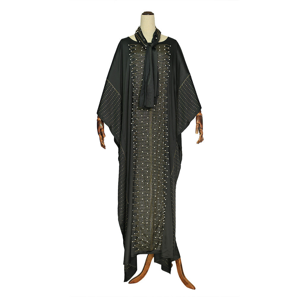 Habit :Robe de chambre en satin de soie à manches chauve-souris pour femme