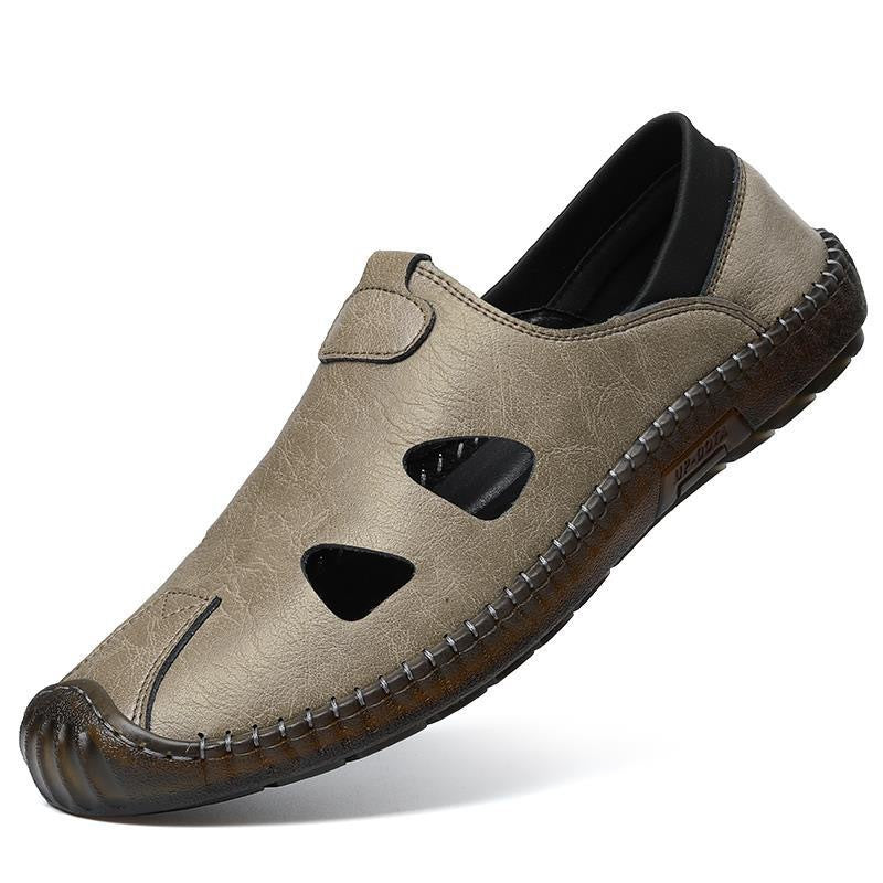 Chaussures de conduite décontractées en cuir respirant pour hommes