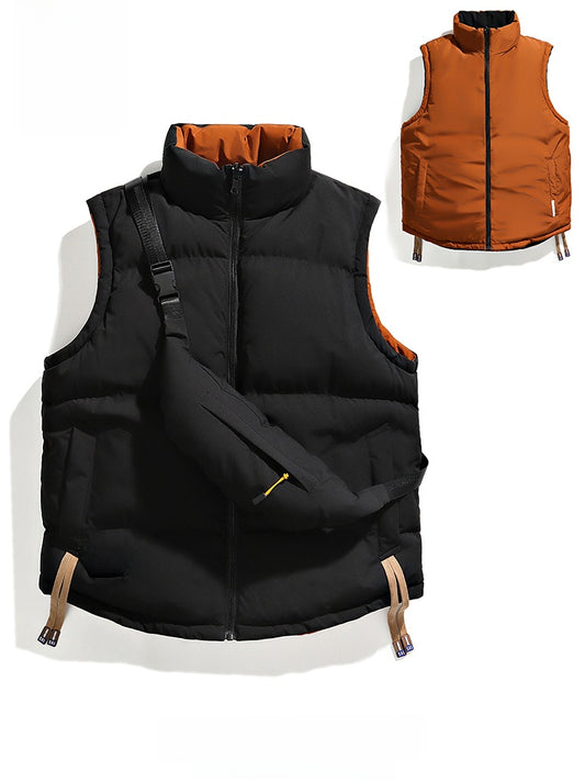 Gilet réversible pour homme à col montant