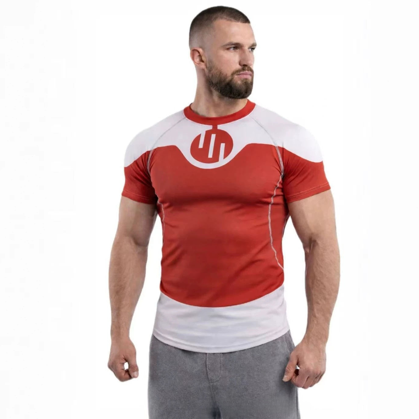 T-shirt à manches longues à séchage rapide avec imprimé géométrique