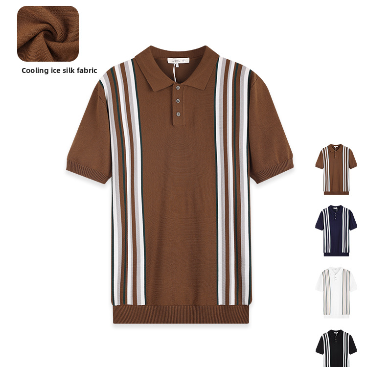 Polo rayé respirant pour homme