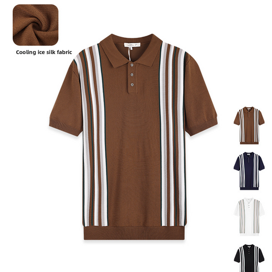 Polo rayé respirant pour homme