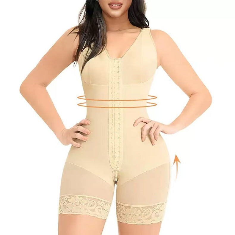 Vêtement gainant à double épaisseur et fermeture boutonnée, grande taille