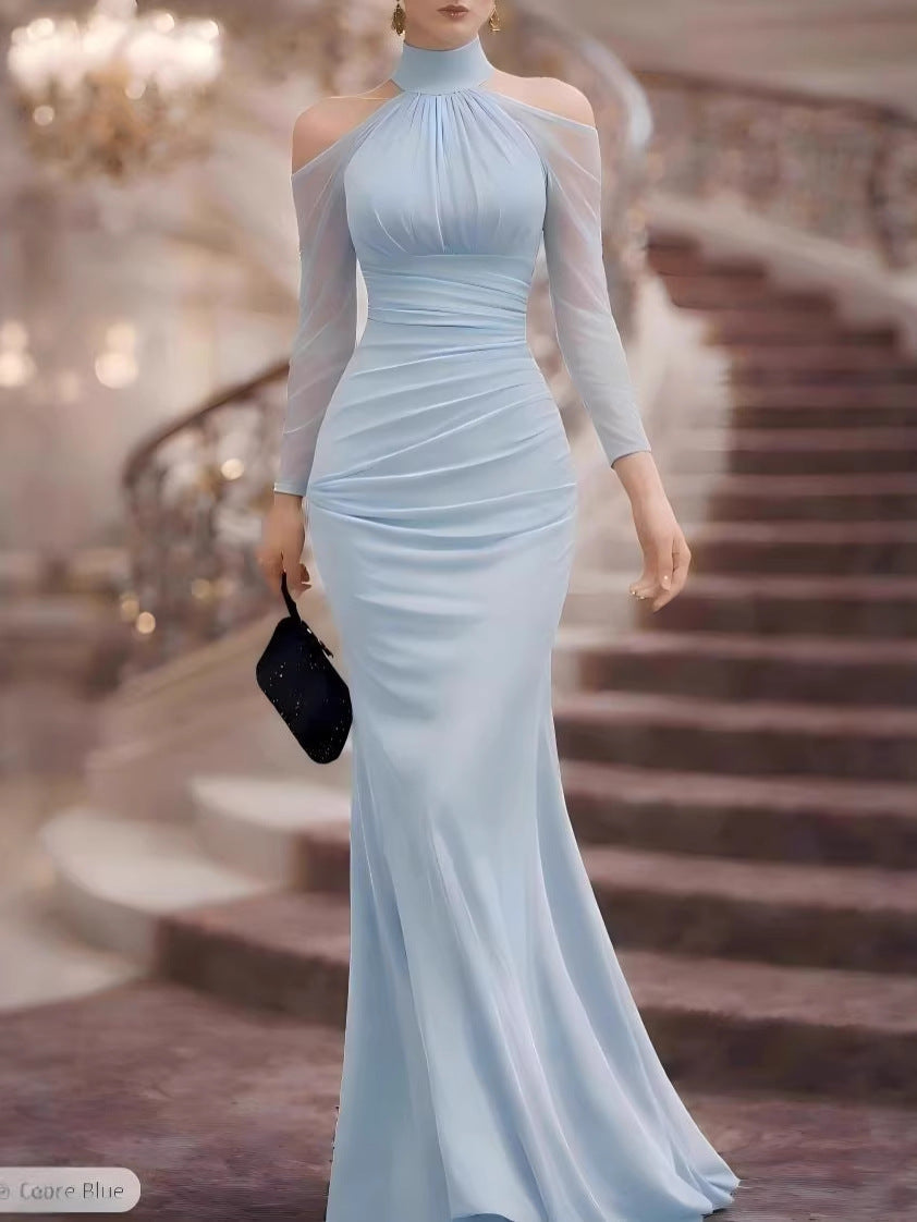 Robe de soirée élégante pour femmes avec col licou
