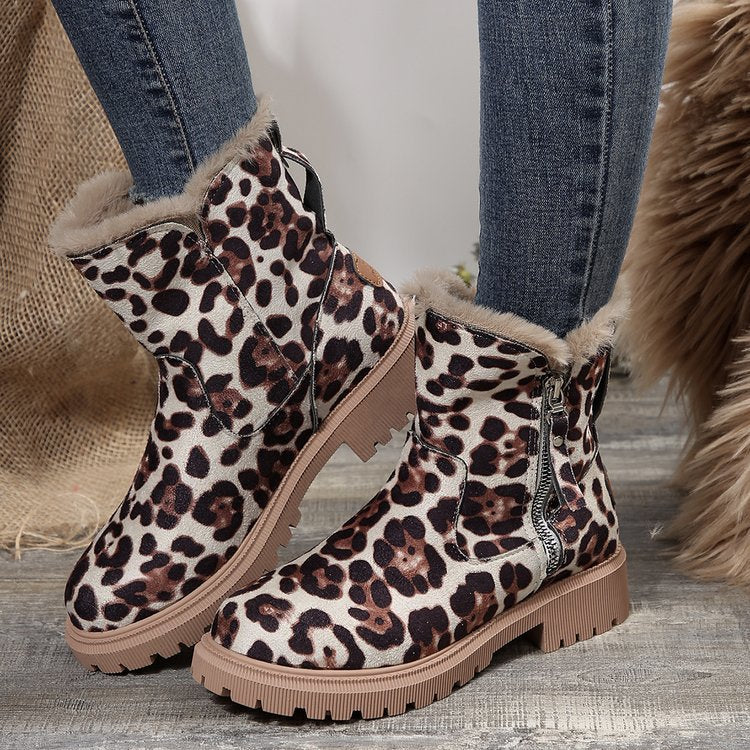 Bottes d'hiver en neige doublées en peluche