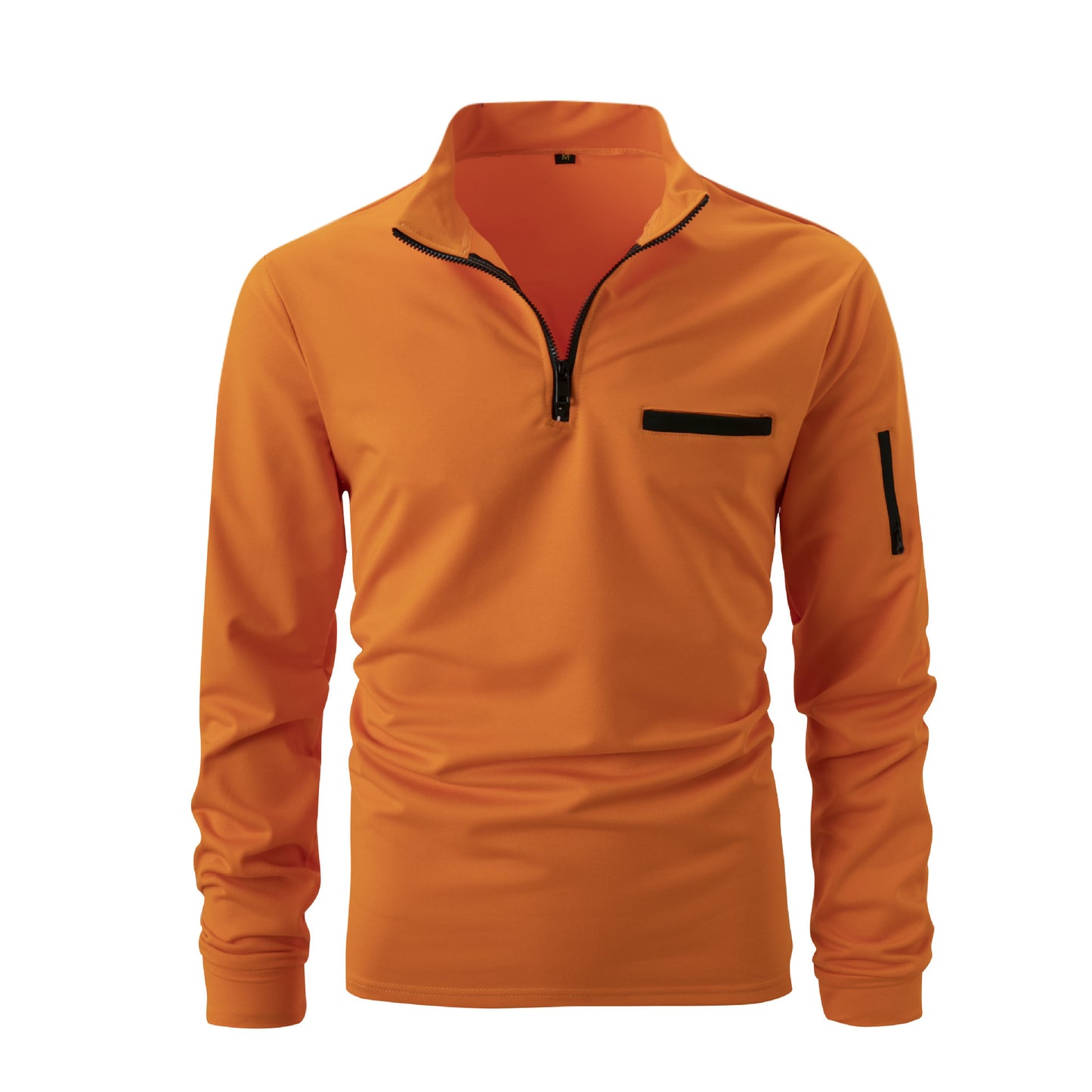 Polo homme à manches longues et fermeture éclair