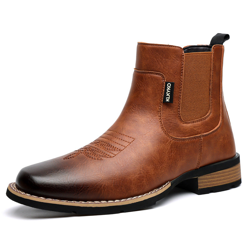 Bottines Chelsea rétro en cuir pour homme – Modèle court à enfiler