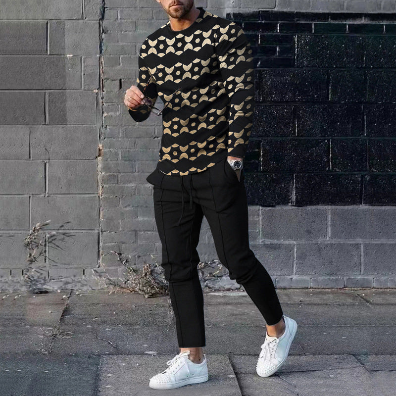 Ensemble pull et pantalon de survêtement décontracté pour homme, imprimé 3D