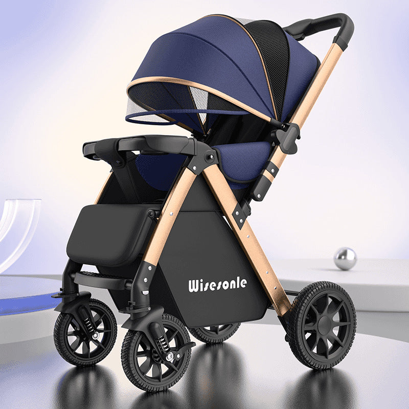 Poussette bébé légère et pliable en deux positions