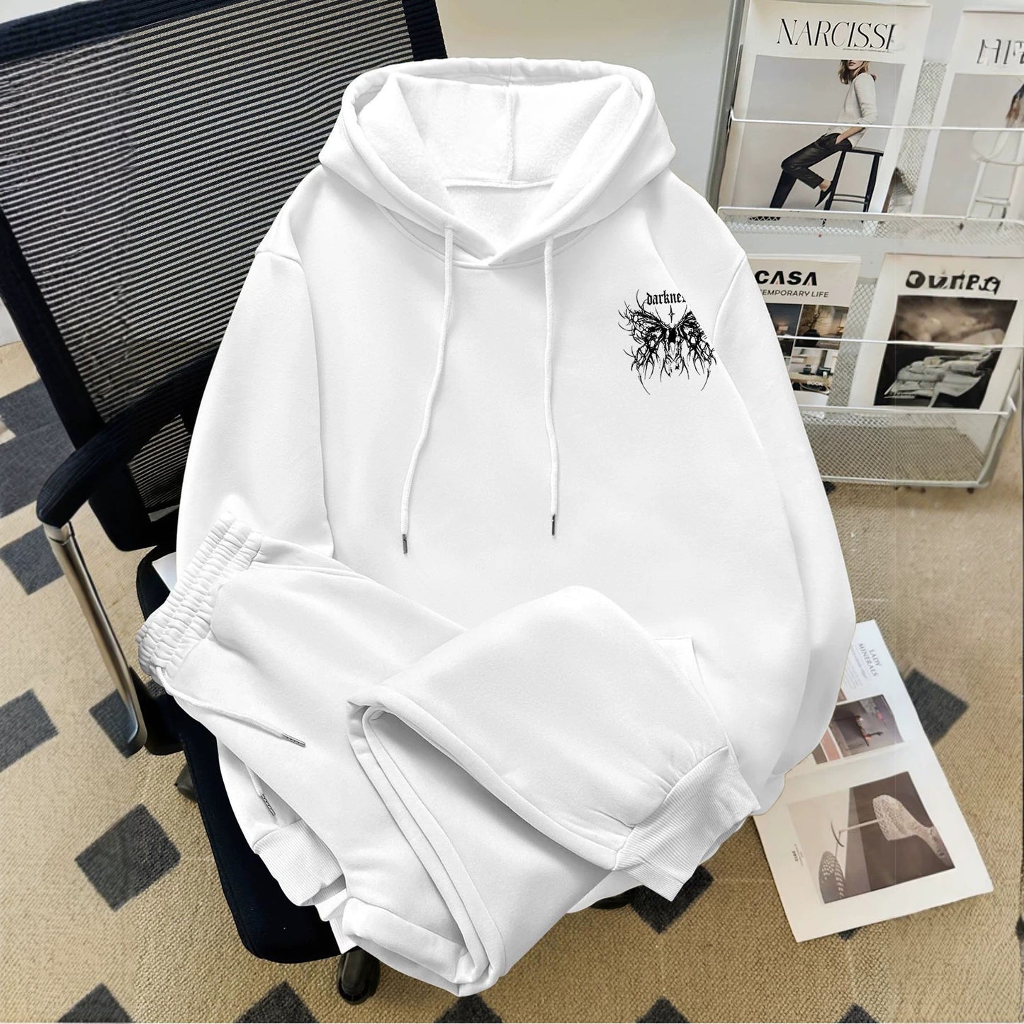 Habit :Sweat à capuche imprimé gothique