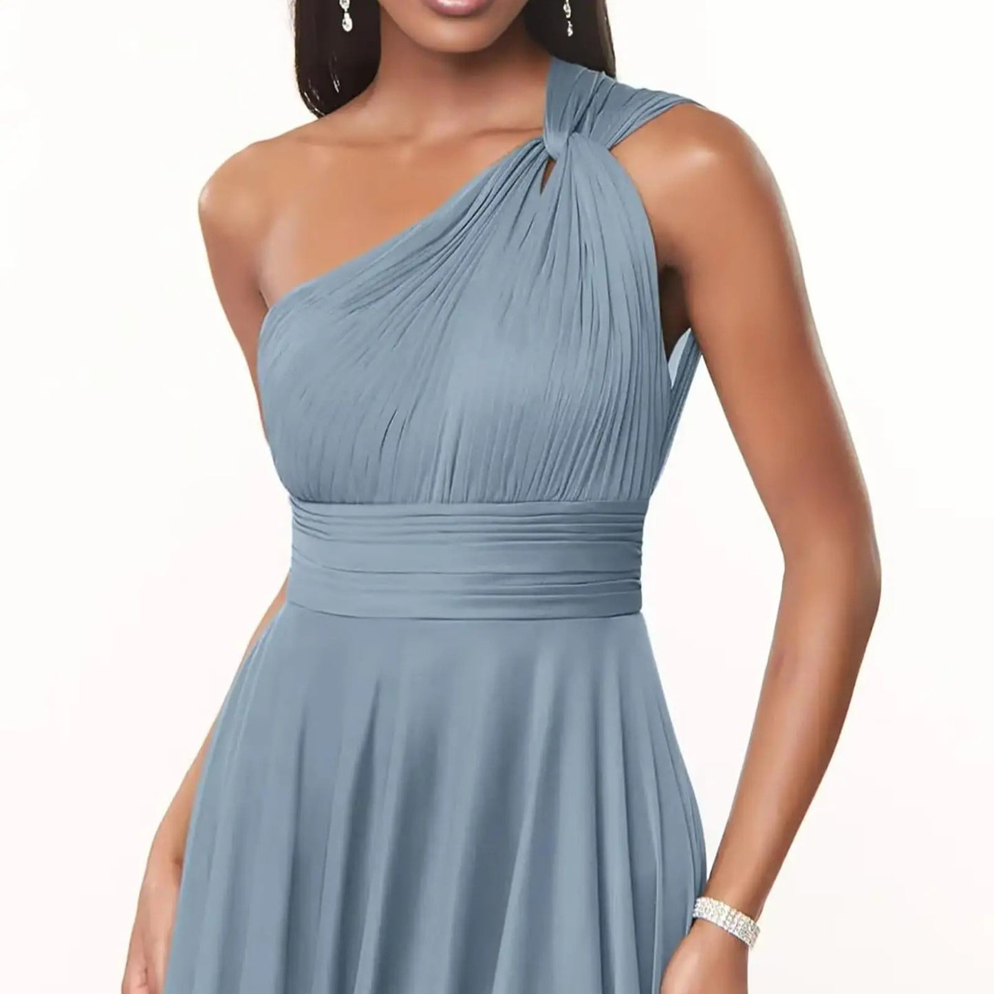 Robe de soirée en chiffon à une épaule