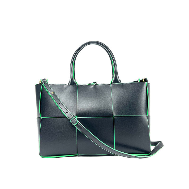 Sac fourre-tout tissé en cuir véritable