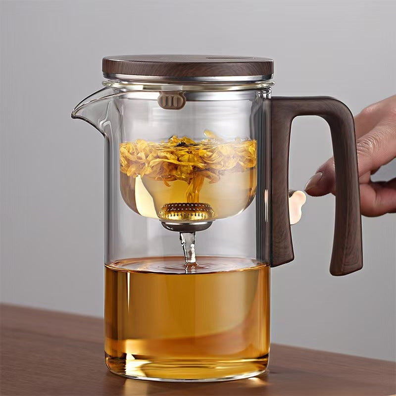 Théière en verre à séparation magnétique