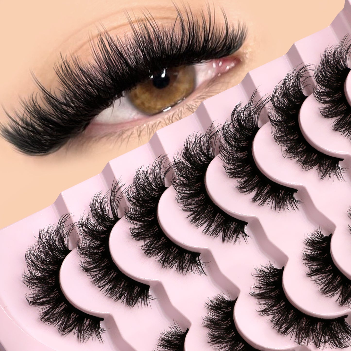 Faux cils épais en une seule pièce