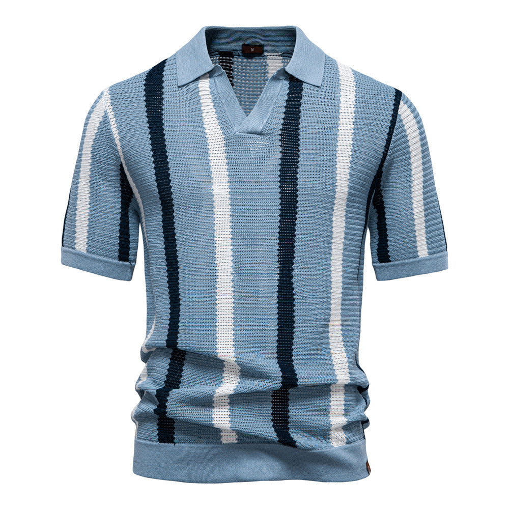 Polo rayé respirant en maille