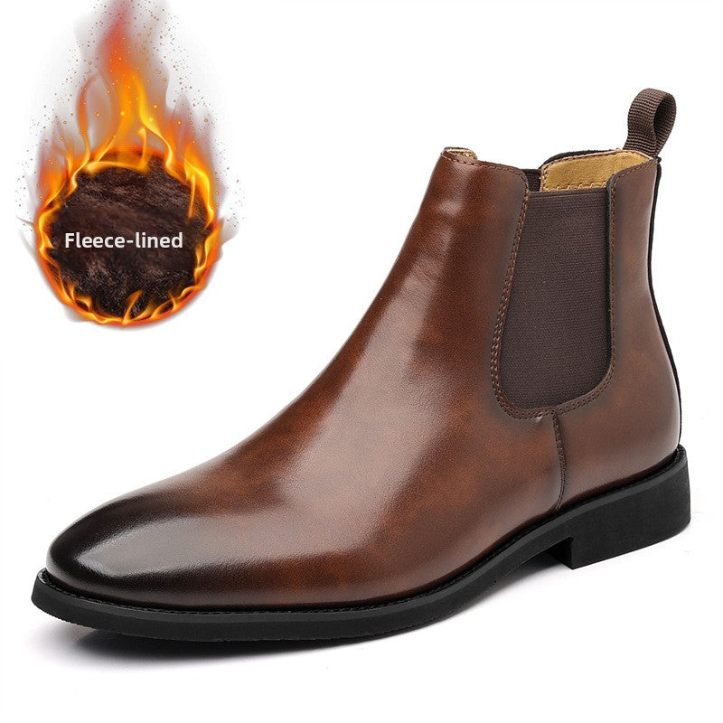 Bottes Chelsea classiques pour hommes Bottines en cuir d'hiver