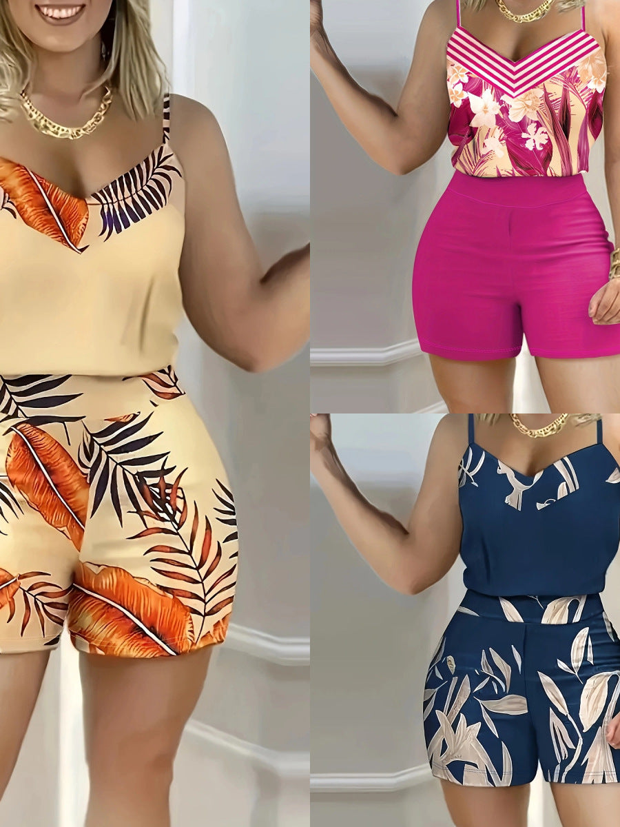Shorts à bretelles imprimés