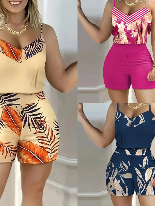 Shorts à bretelles imprimés
