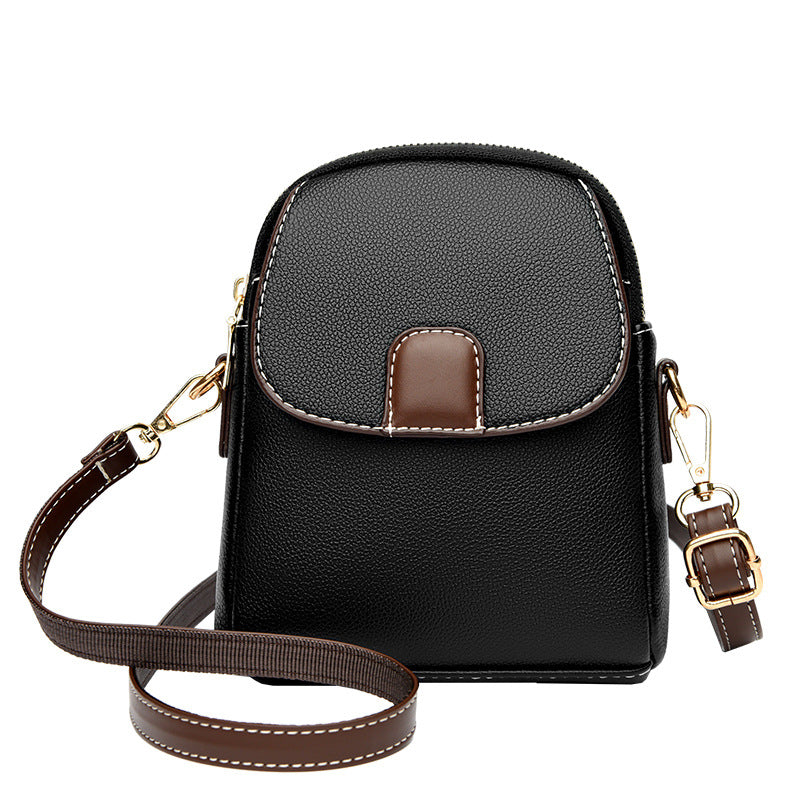 Sac bandoulière souple en cuir pour téléphone portable pour femme