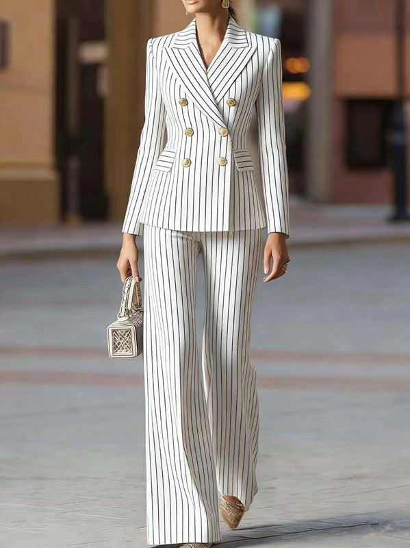 Ensemble costume et pantalon à manches longues slim fit bicolore