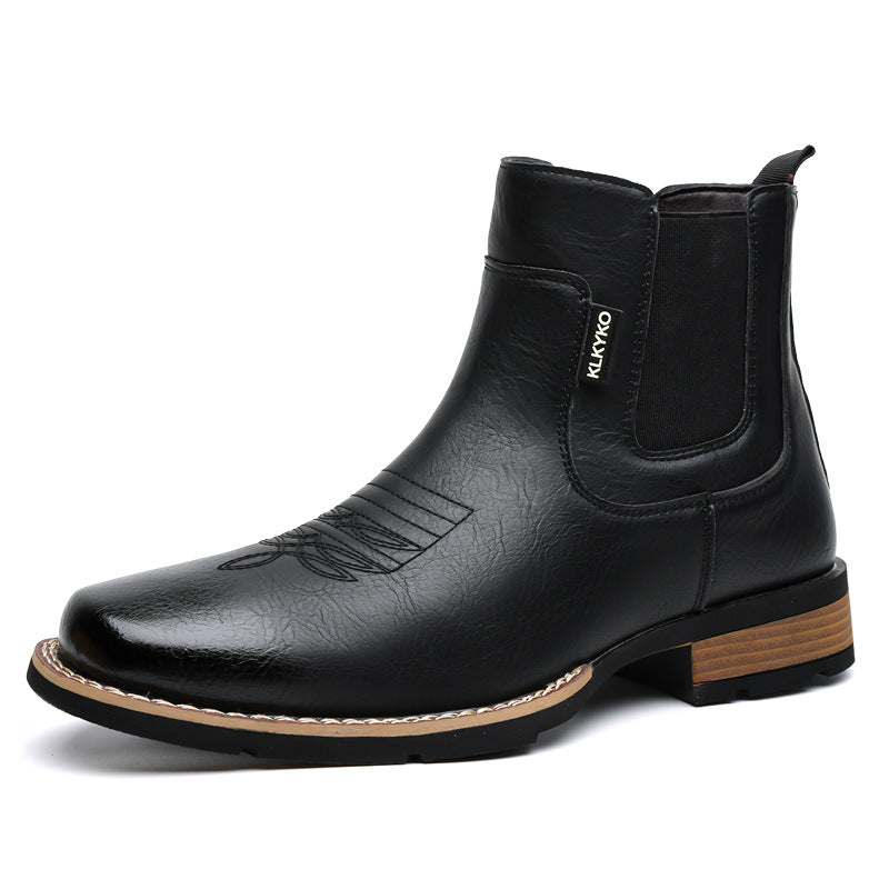 Bottines Chelsea rétro en cuir pour homme – Modèle court à enfiler