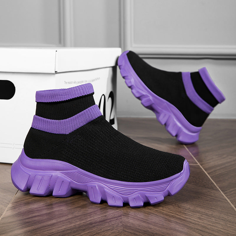 Bottes de sport montantes décontractées en tricot