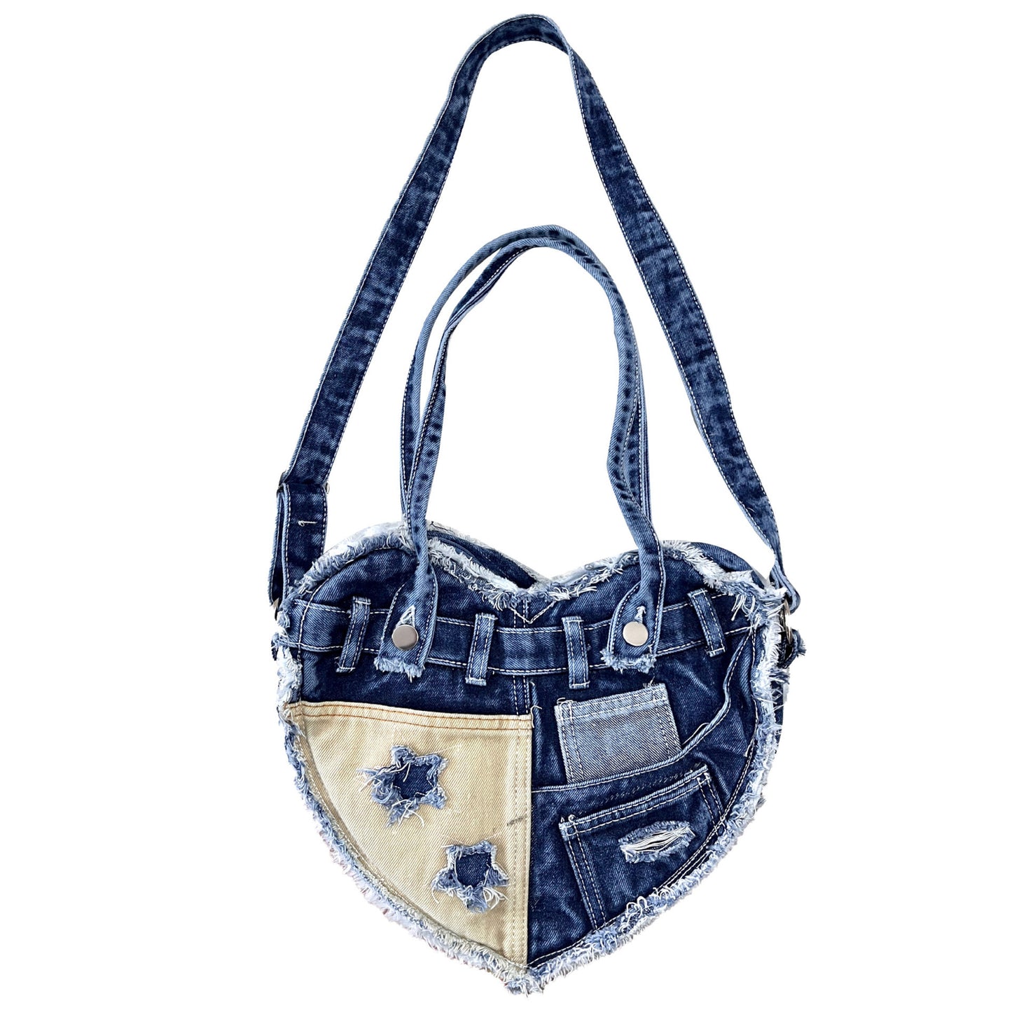 Sac bandoulière en denim avec motif Love