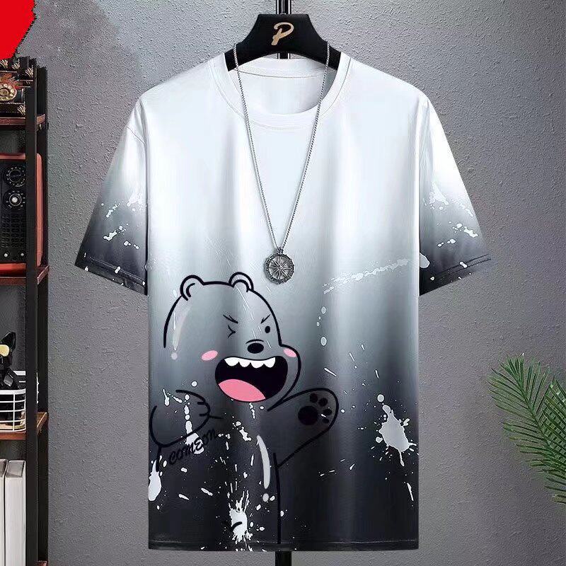 T-shirt à manches courtes en soie glacée pour hommes