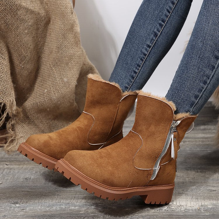 Bottes d'hiver en neige doublées en peluche