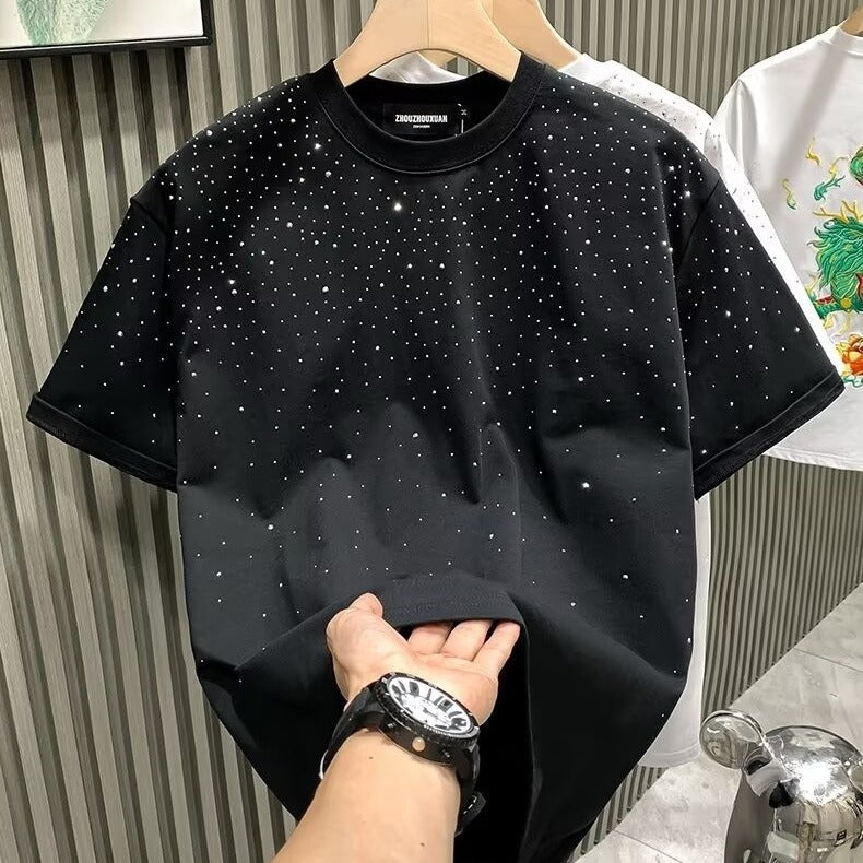 T-shirt Homme à Manches Courtes avec Strass