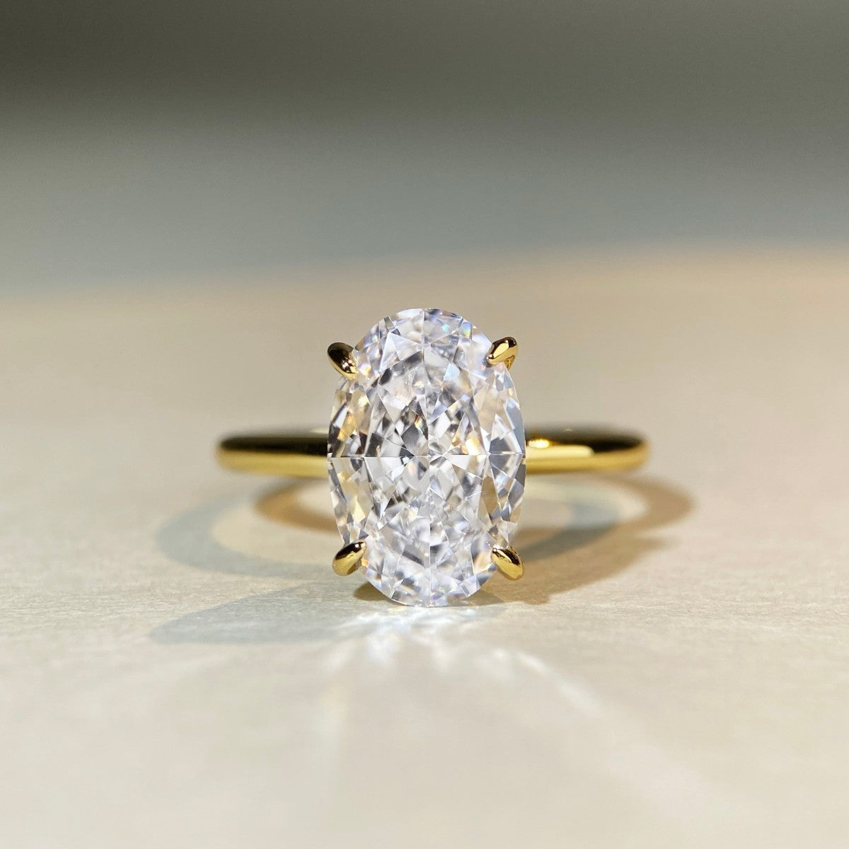 Bague en argent sterling S925 avec diamant et plaquage or