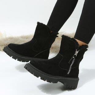 Bottes d'hiver en neige doublées en peluche