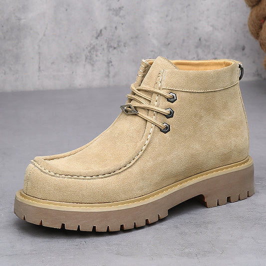 Bottes rétro pour hommes Martin en cuir véritable à plateforme