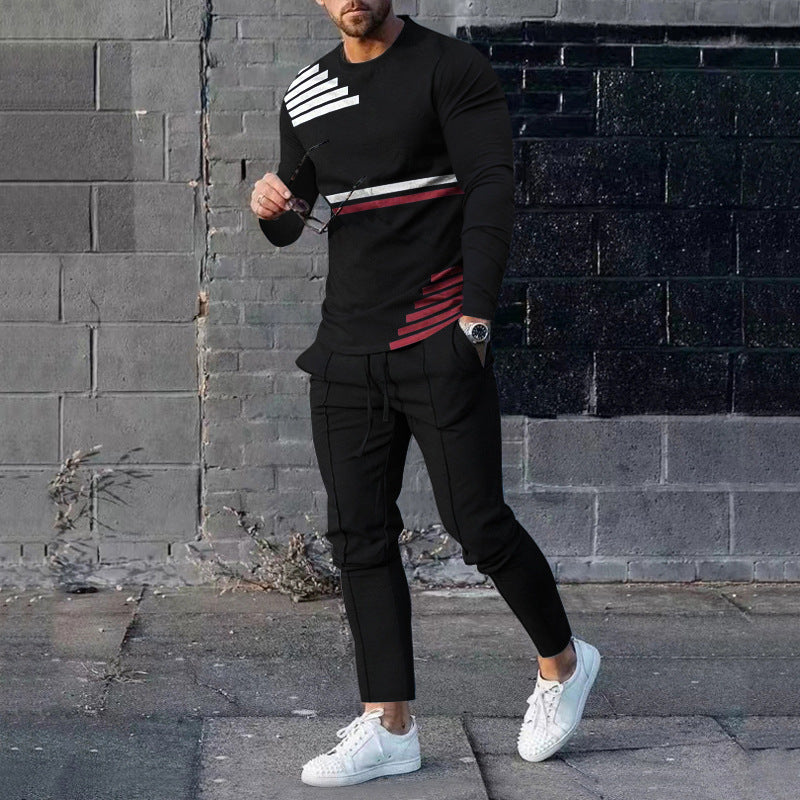 Ensemble pull et pantalon de survêtement décontracté pour homme, imprimé 3D