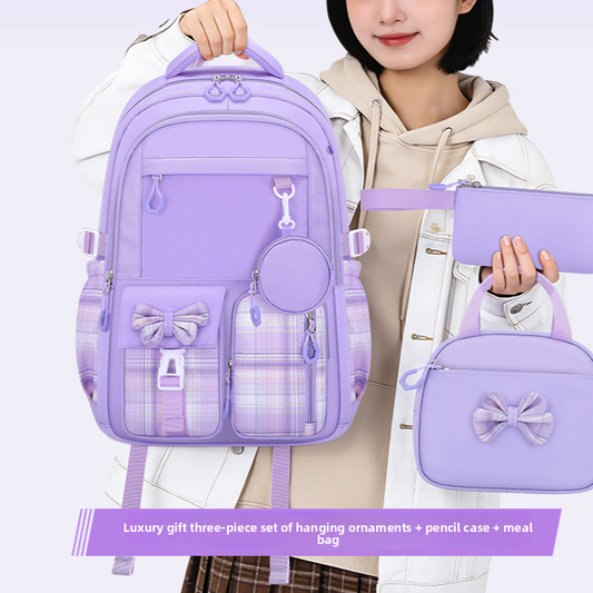 Sac à dos d'école motif nœud papillon