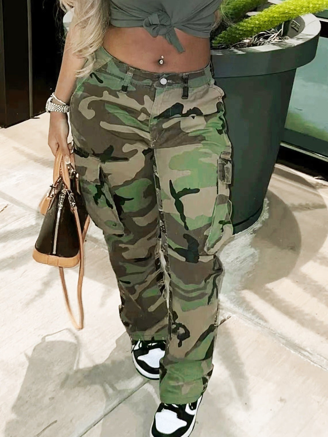 Pantalon en jean rétro taille haute à jambes larges