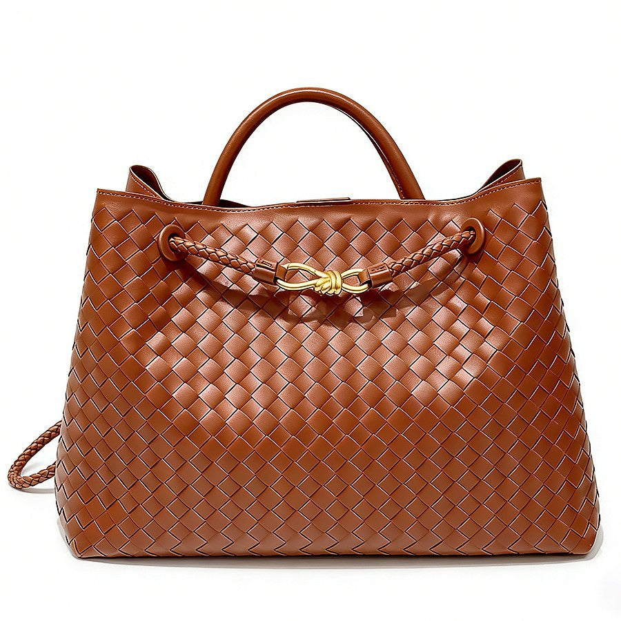 Sac fourre-tout tissé avec boucle en corde métallique