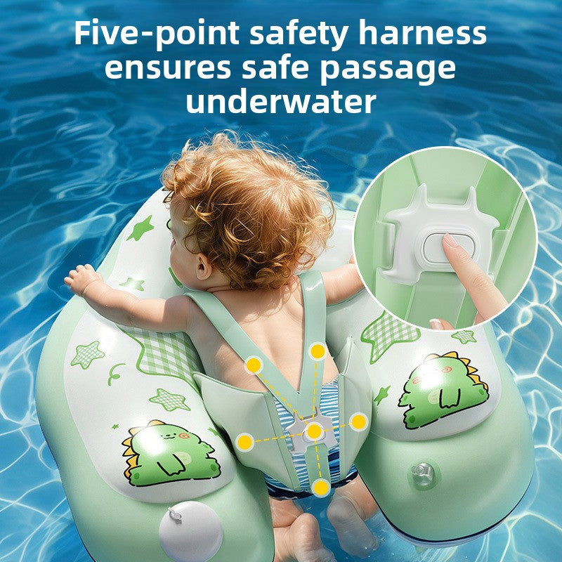 Bouée gonflable pour bébé avec pare-soleil et support anti-retournement sous les bras pour enfants