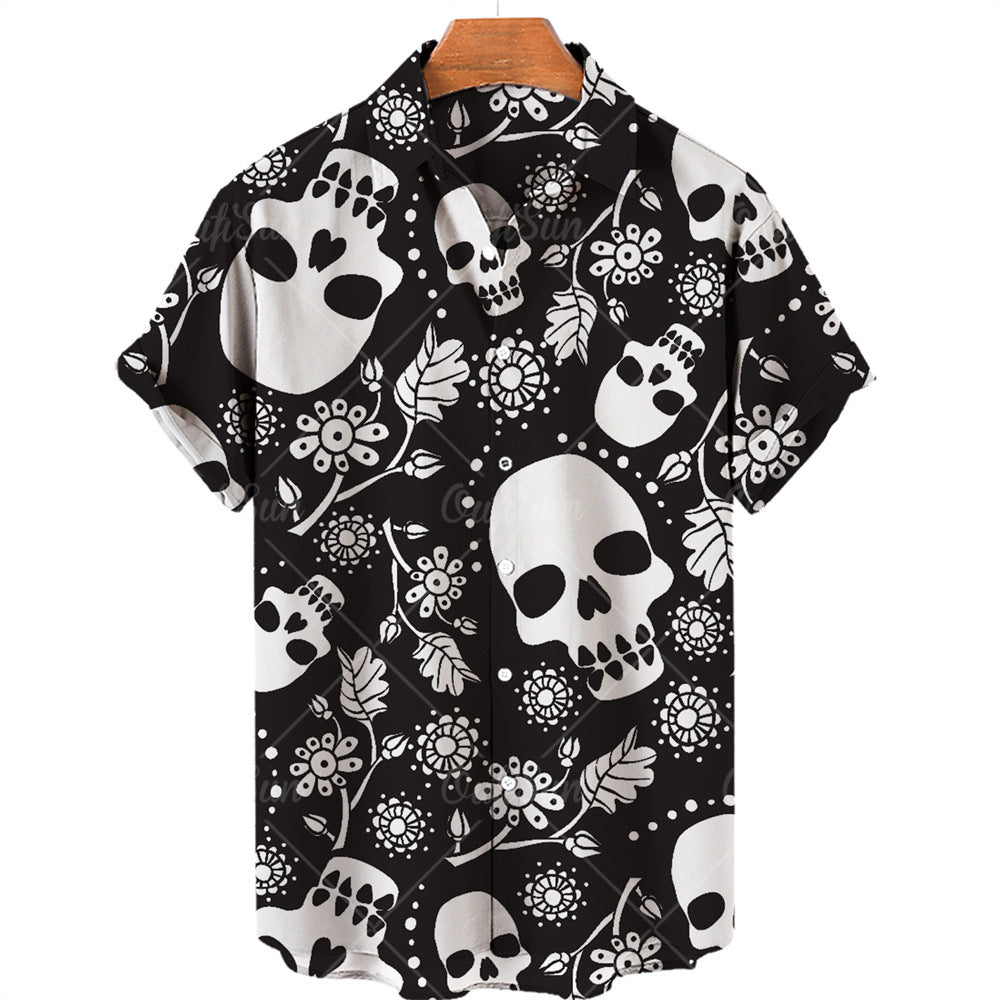 Chemise vintage pour homme à manches courtes