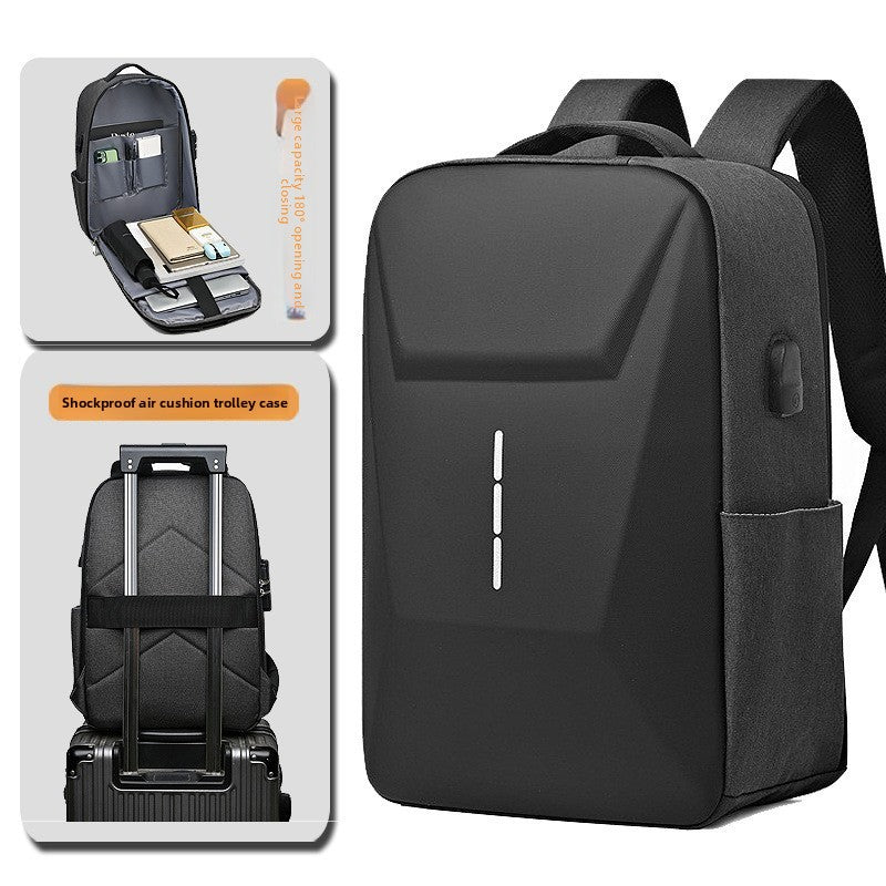 Sac à dos d’ordinateur portable à coque rigide avec bandes réfléchissantes